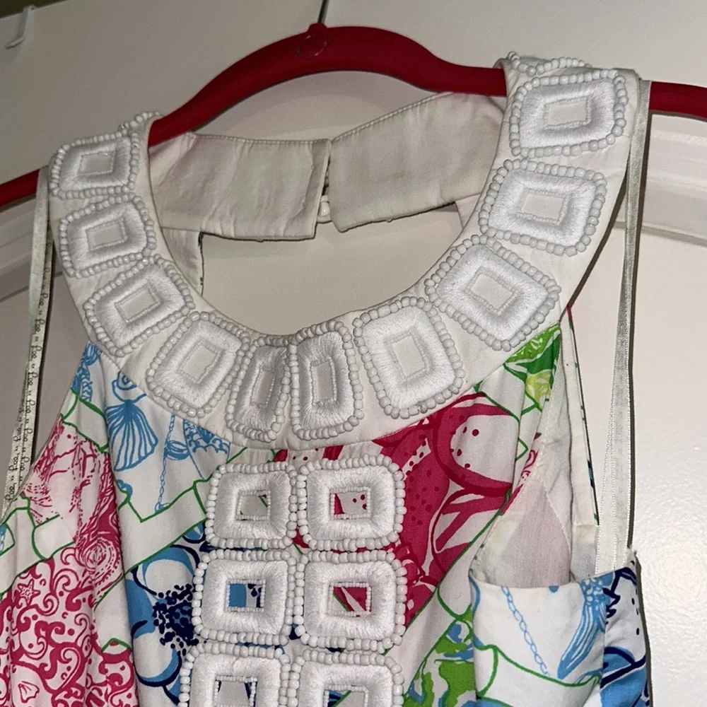Lilly Pulitzer Beaded Patchwork Shift Dress - Picture 4 of 5